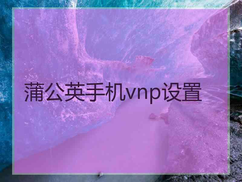 蒲公英手机vnp设置