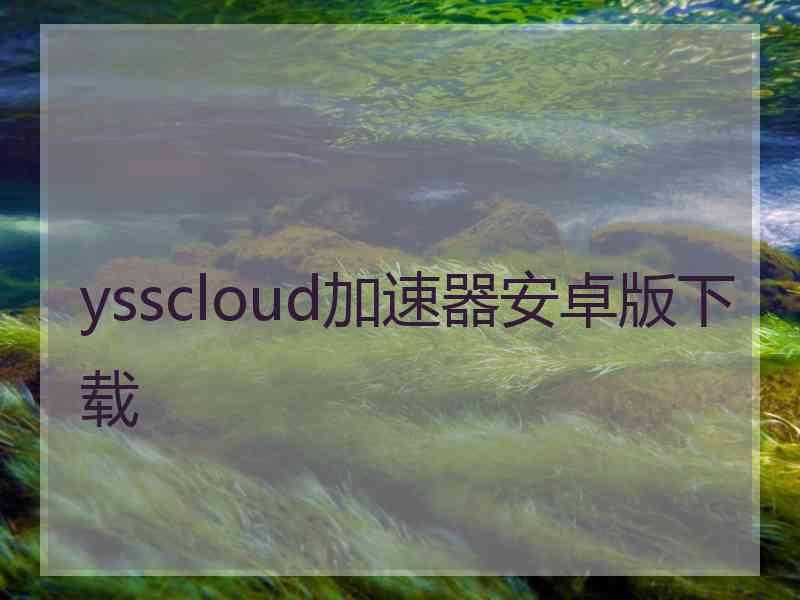 ysscloud加速器安卓版下载