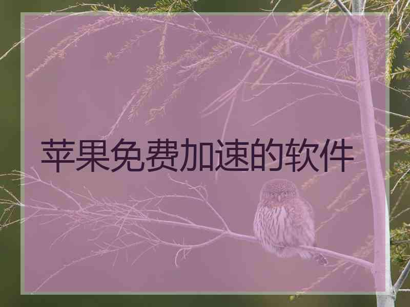 苹果免费加速的软件