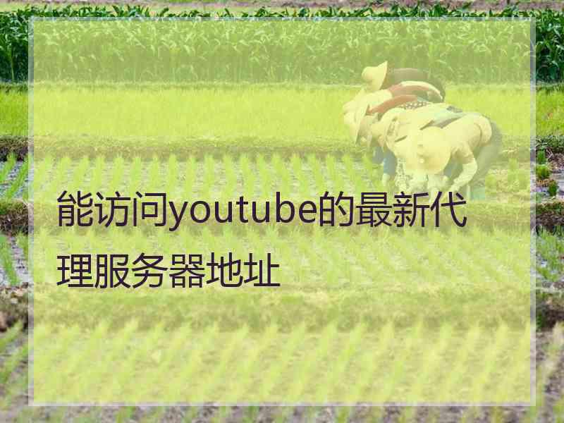 能访问youtube的最新代理服务器地址