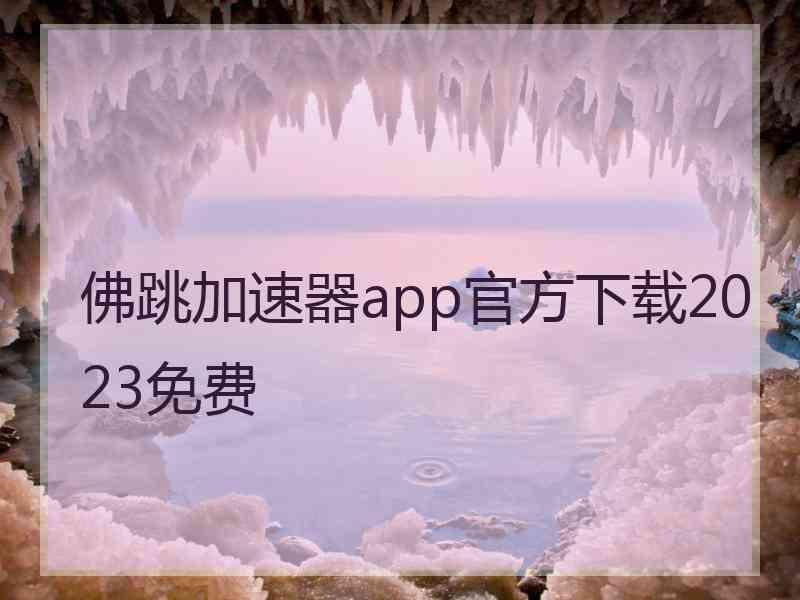 佛跳加速器app官方下载2023免费