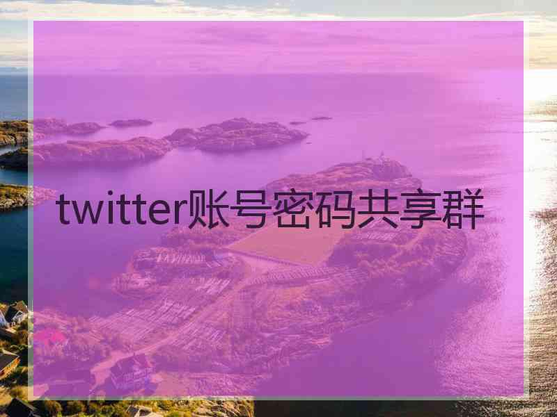 twitter账号密码共享群