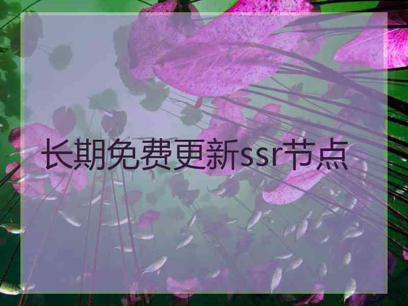 长期免费更新ssr节点