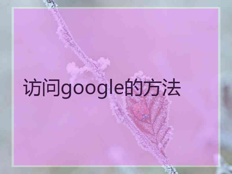 访问google的方法