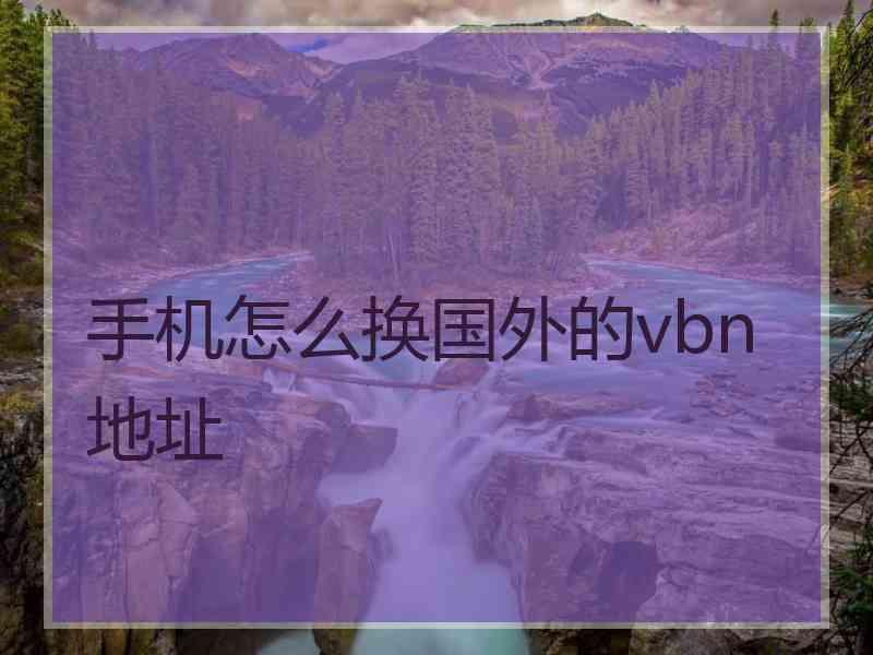 手机怎么换国外的vbn地址